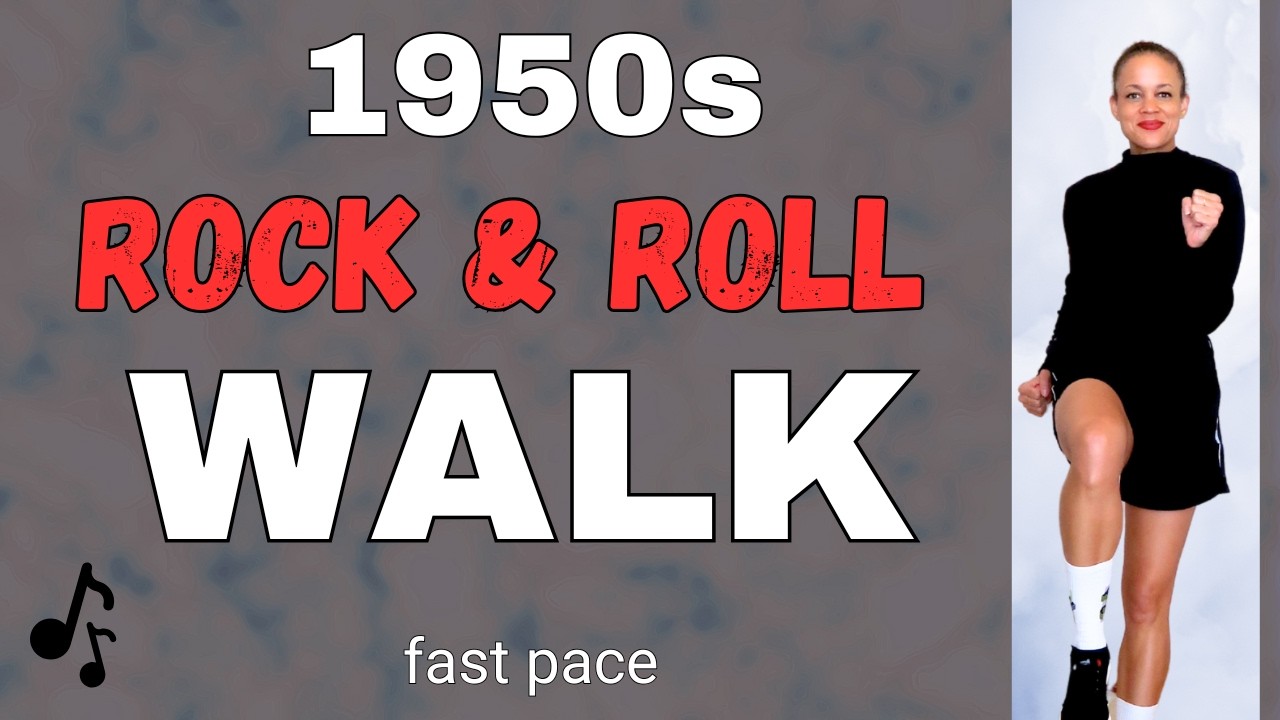 1950’s ROCK & Roll Workout, All Standing, Low Impact Cardio for Total Body Toning [Fast Pace]