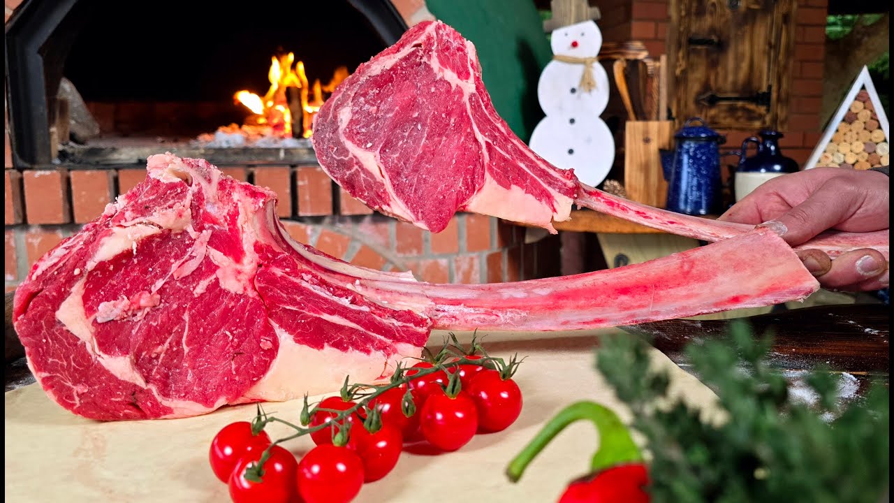Tomahawk Wellington baked in the massive Pizza Oven  🔥🔥