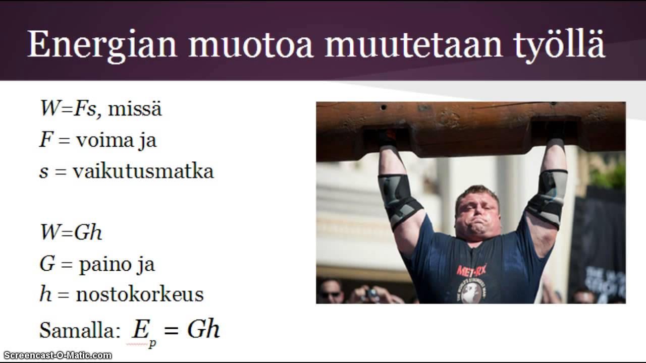 Energia, työ ja teho