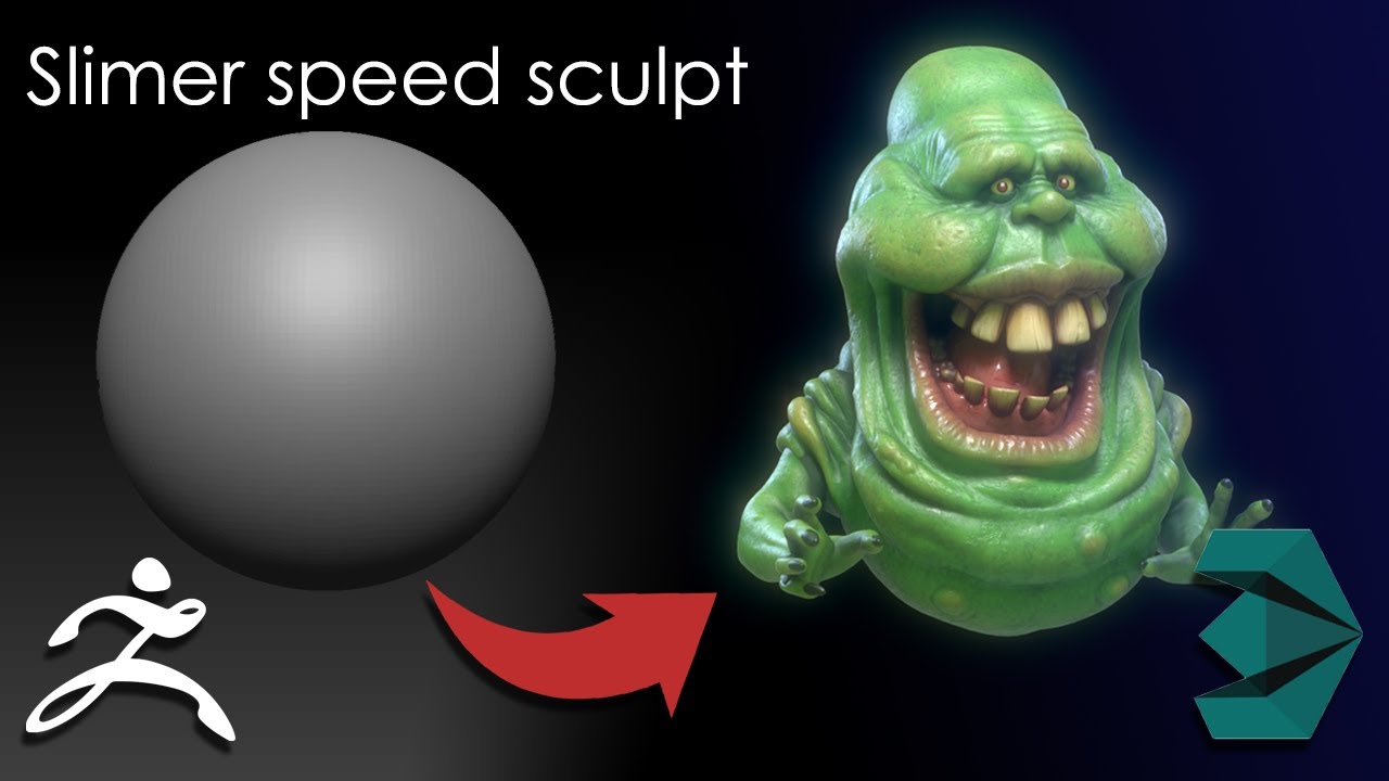 Ghostbusters Slimer:  Zbrush speed sculpt