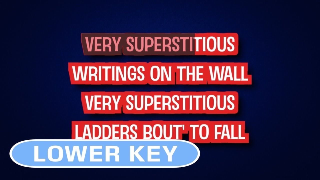 Stevie Wonder - Superstition | Karaoke Lower Key