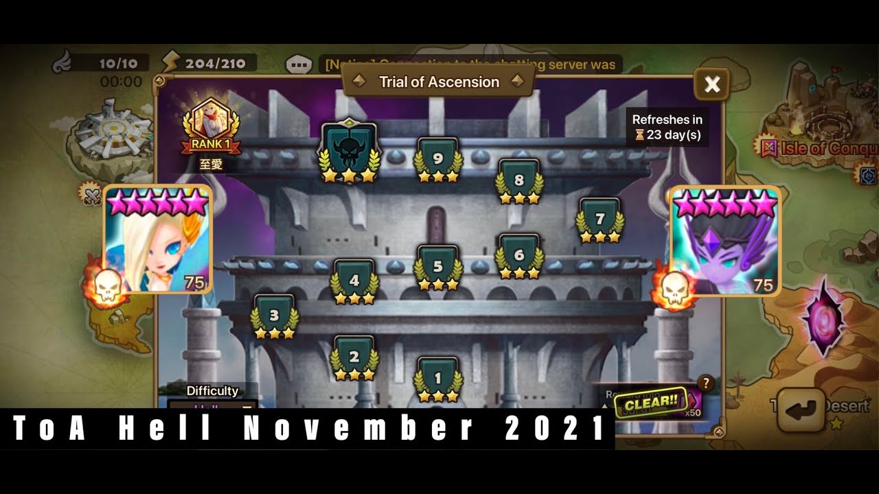 ToA Hell Floor 1 2 (Laima, Aschubel) November 2021 | Summoners War