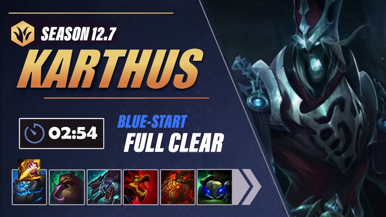The Fastest Jungle Clear! Karthus 2:54 One Smite Leashless [Season 12.7]