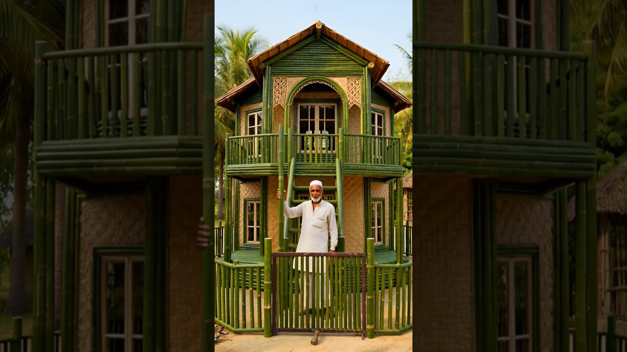 This duplex home made of Bamboo #viral #bamboo
