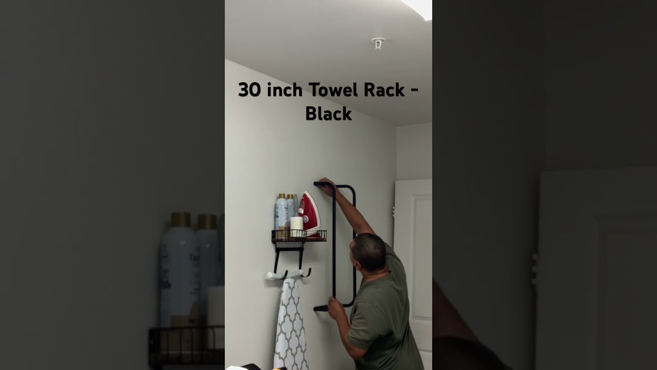 Towel Rack, 30 Inch Stainless Steel Bath Towel Holder Wall Towel Organizer  Towel Storage - Black