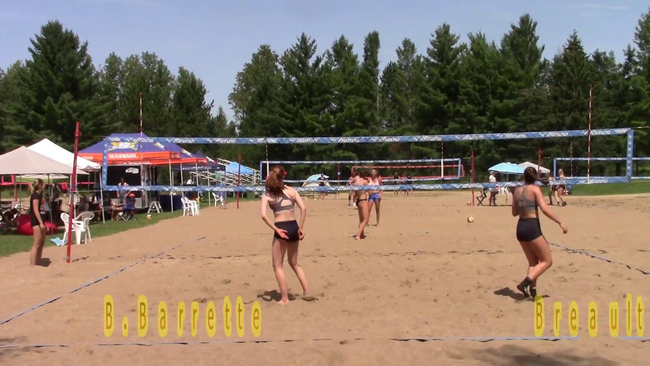 Beach Volleyball féminin 2018 16u Provinciaux demi-finale s3 Huard/Berleur Vs Breault/B.Barrette