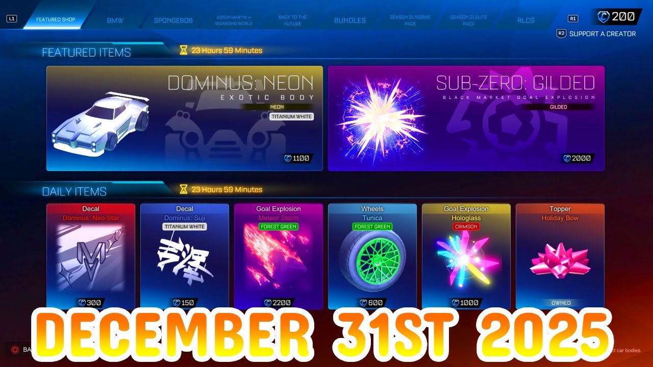 Rocket League ITEM SHOP Daily #421 (31st December 2025)