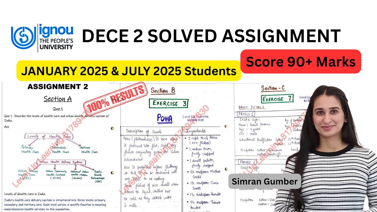 DECE 2 Solved Assignment Jan & July 2025 IGNOU Simran Gumber