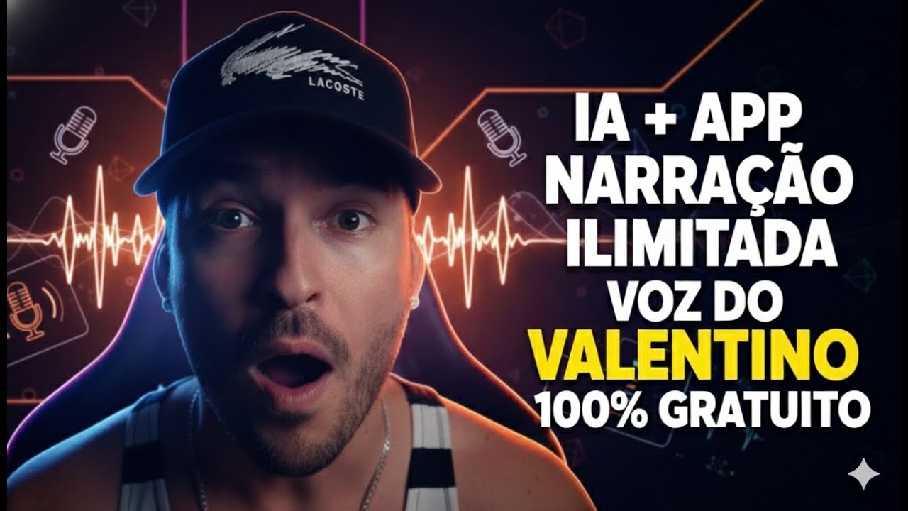 🚨 Essa IA + APP FAZ NARRAÇÃO LONGA ILIMITADA com Voz do Valentino e Adams | 100% GRÁTIS