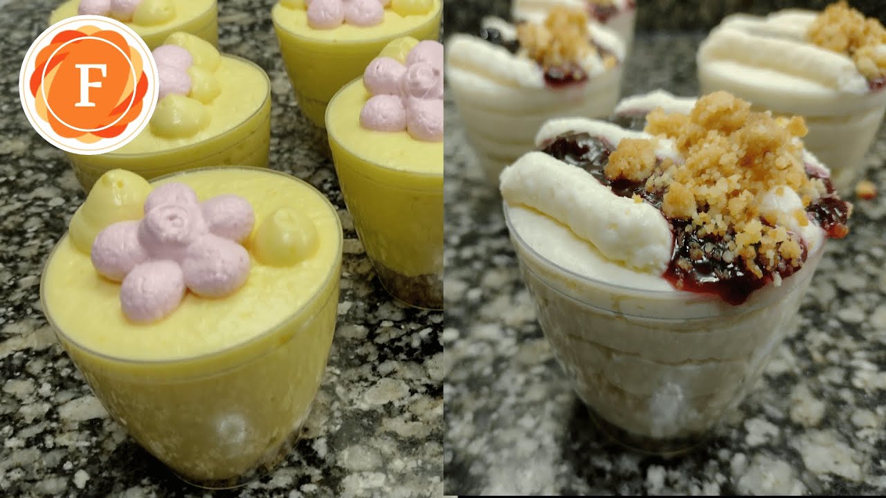 Postres para eventos - Parte I - Vasitos de Limón y Mascarpone con frutos rojos || Feather Sweets