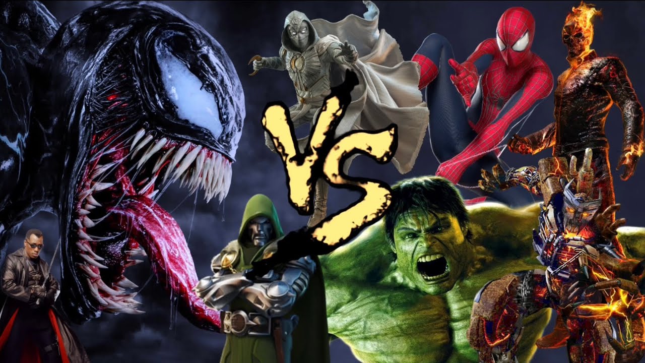 Venom Vs Hulk Vs Ghostrider Vs Spider-Man Vs Moonknight - Epic Supercut Battle! [145K SUBS]