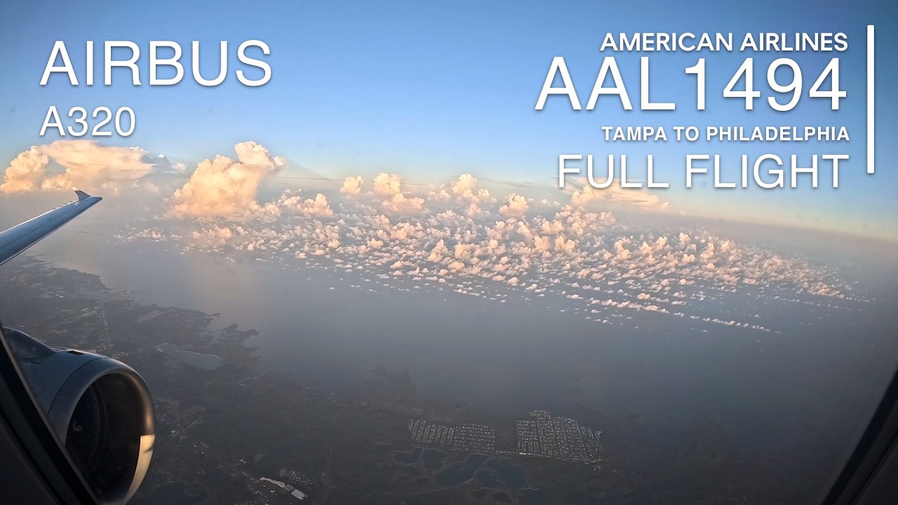 FULL FLIGHT: Tampa to Philadelphia | American Airlines AAL1494 - Airbus A320 - TPA to PHL