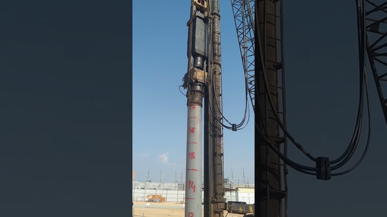 Hydraulic hammer 9 tons,PHC Piles D600mm,P 10+7m|Driven piles|.#foryou #fypシ #fyp #love #youtube