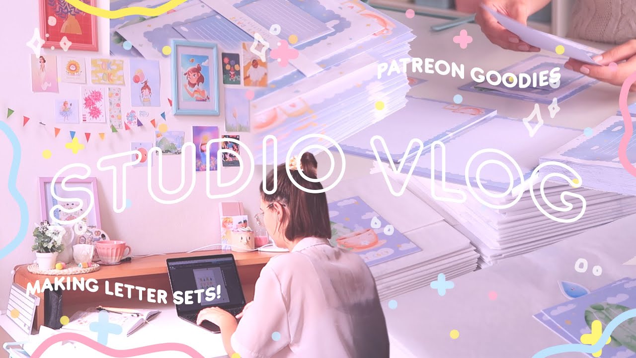 STUDIO VLOG ✨ Making kawaii LETTER SETS / Making DIY STATIONERY products / PATREON CREATOR