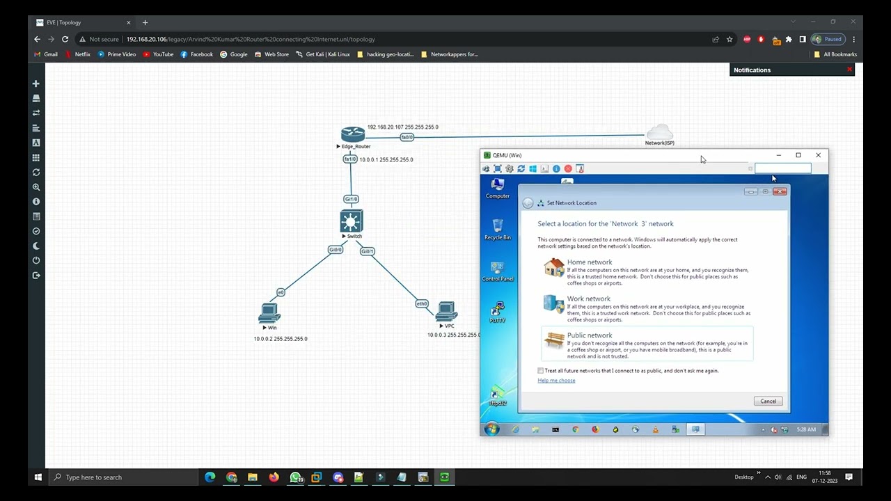07 Eve NG Lab connecting real internet via router, switch, and enable ssh version 2 using putty.