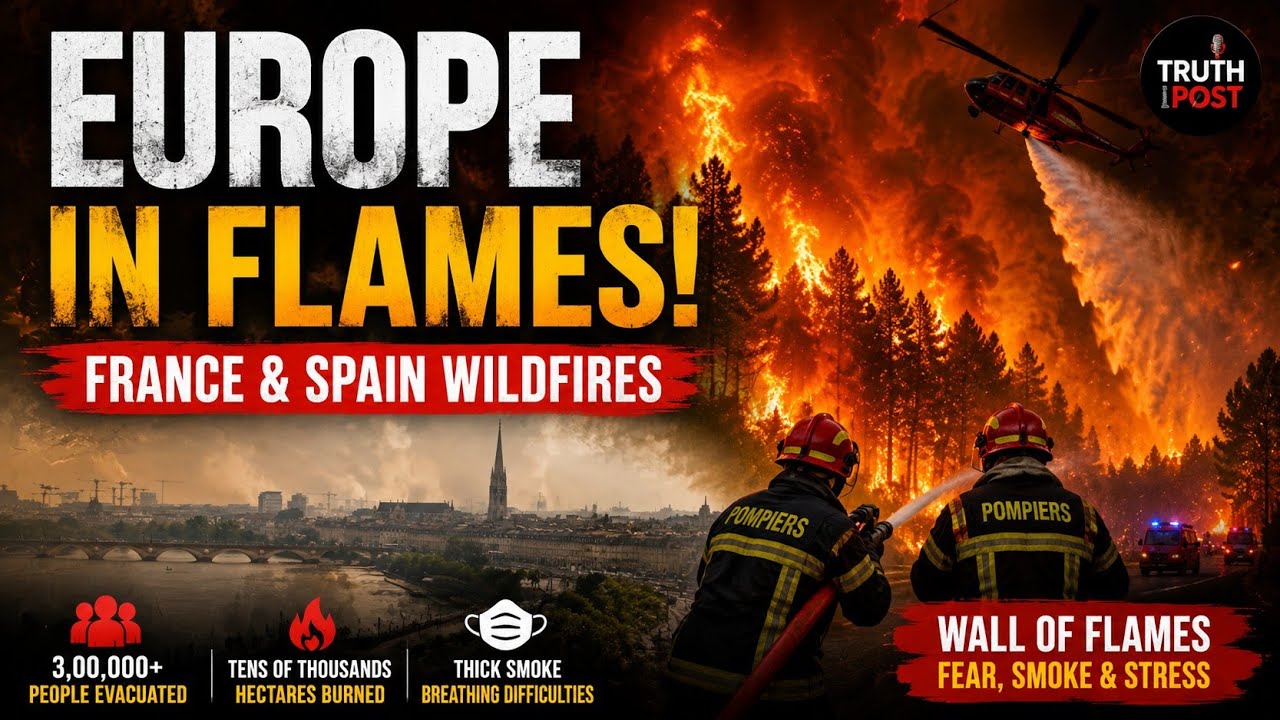 Europe Wildfires 2026: France & Spain Burn as 300,000+ Evacuated #europewildfires #truthpost