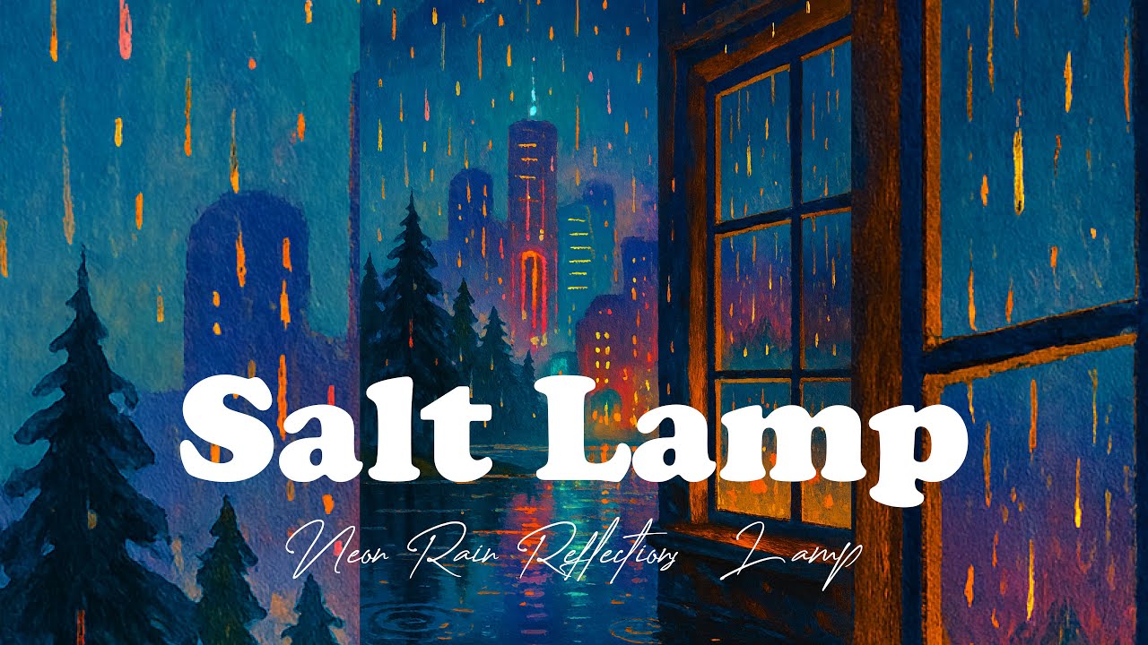 Salt Lamp – Neon Rain Reflections