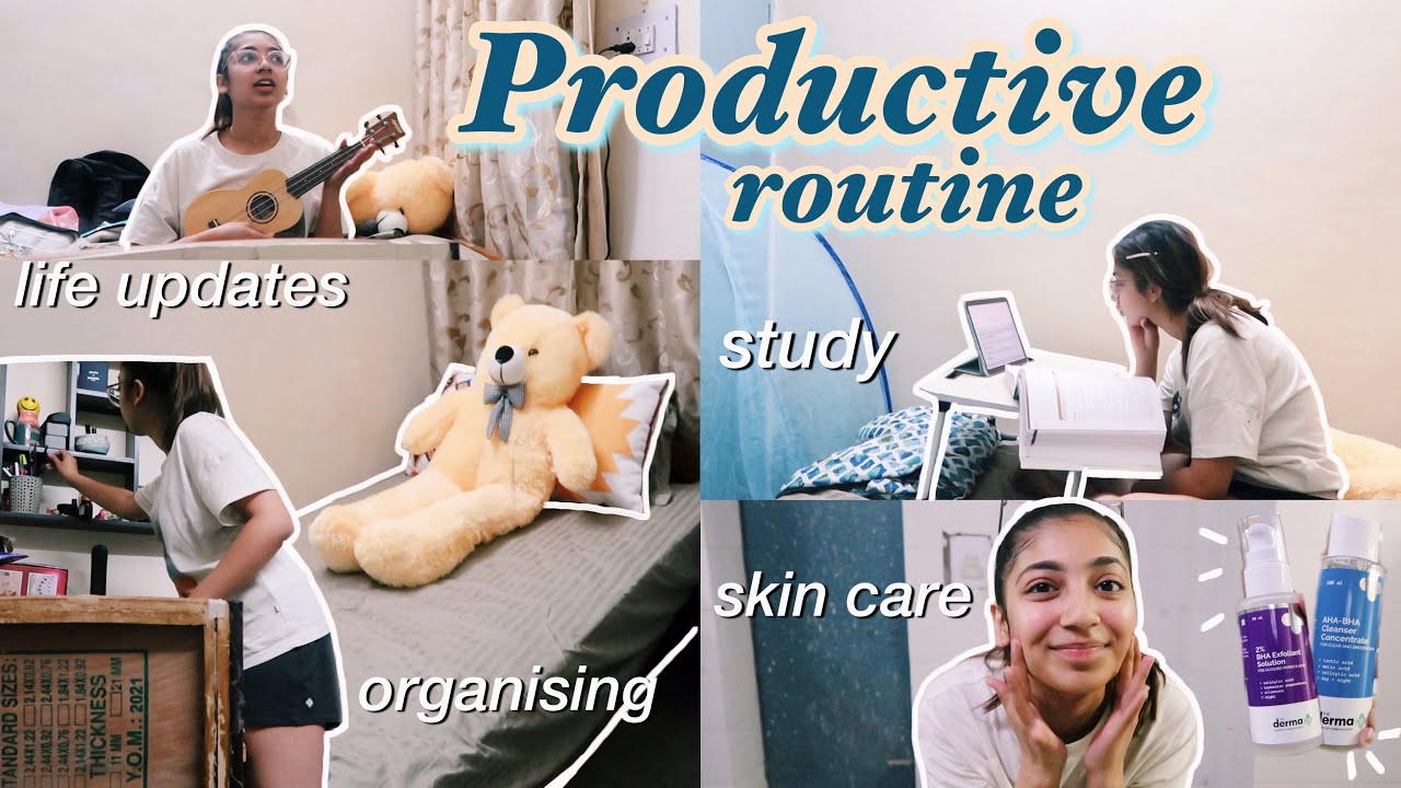 after college PRODUCTIVE routine (study, organising, skin care 🌿👩🏻‍⚕️)