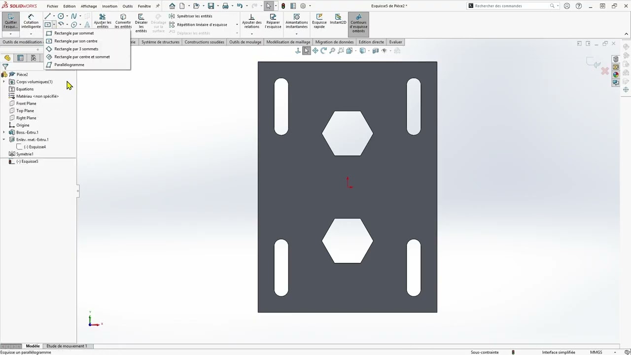 Symétriser sur SolidWorks