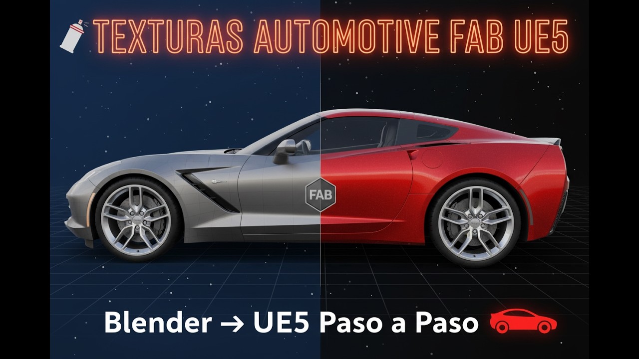 🔥 CORVETTE Texturas FAB UE5: Pintura + Neumáticos REALISTAS (Tutorial)