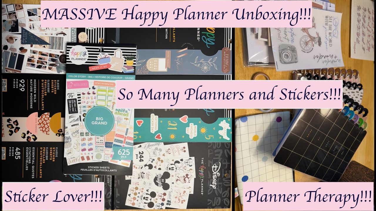 Massive Haul: Happy Planner Unboxing and Sticker Book Flip Through!!!