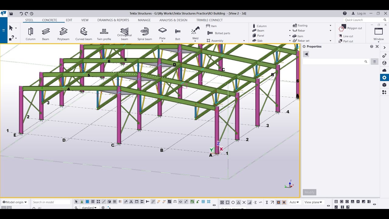 Tekla Structures/Steel Shed Modeling with Overhead Crane