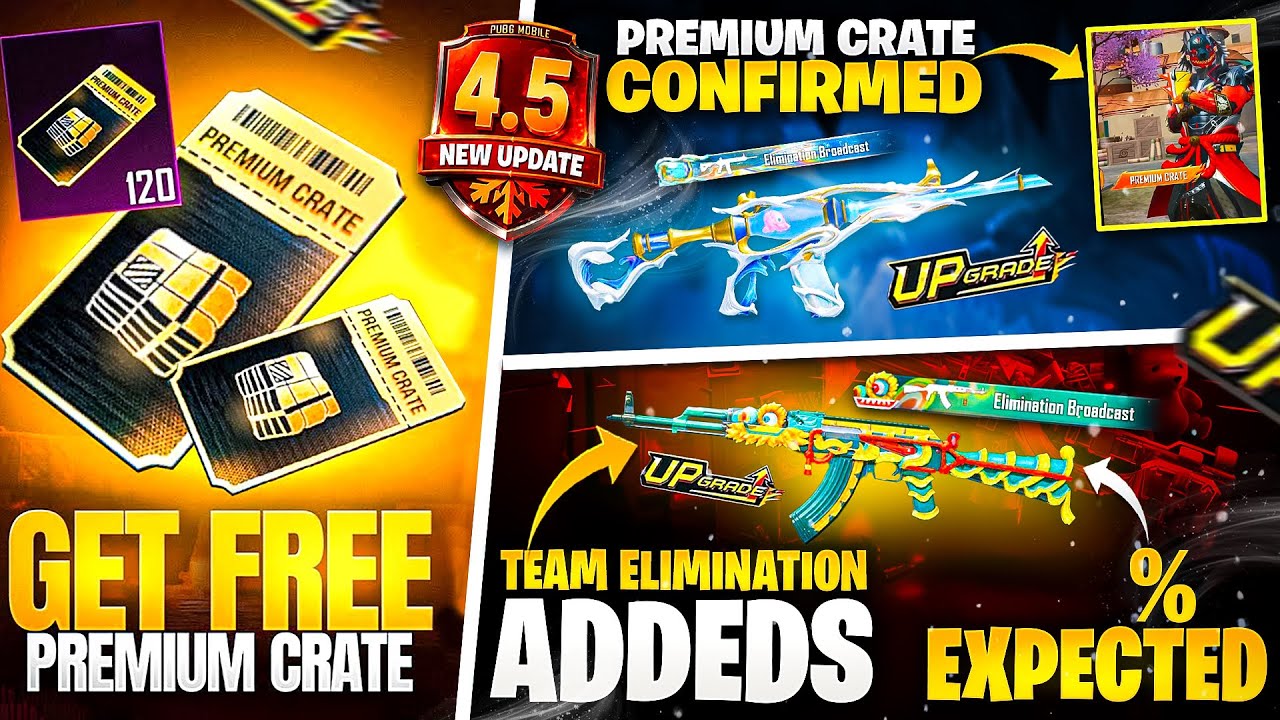 Next Premium Crate Confirmed | M416 & AKM Upgradable Skins Changes | 4.5 Update | PUBGM