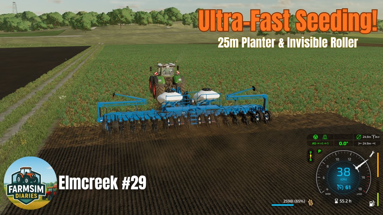 Ultra-Fast Seeding with 25m Planter & Invisible Roller | FS22 : Elmcreek Start From Scratch Part  29