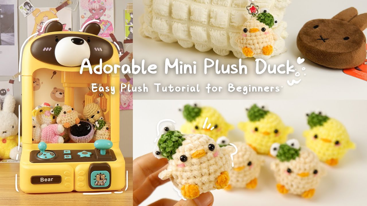 Make The CUTEST Frog Hat Duck Plushie Charm｜A Simple Keychain Crochet Project Perfect for Beginners