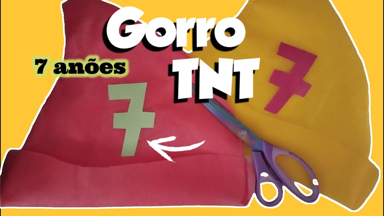 Gorro 7 anões / número 7 / Natal / Fantasia  em TNT - Educação Infantil
