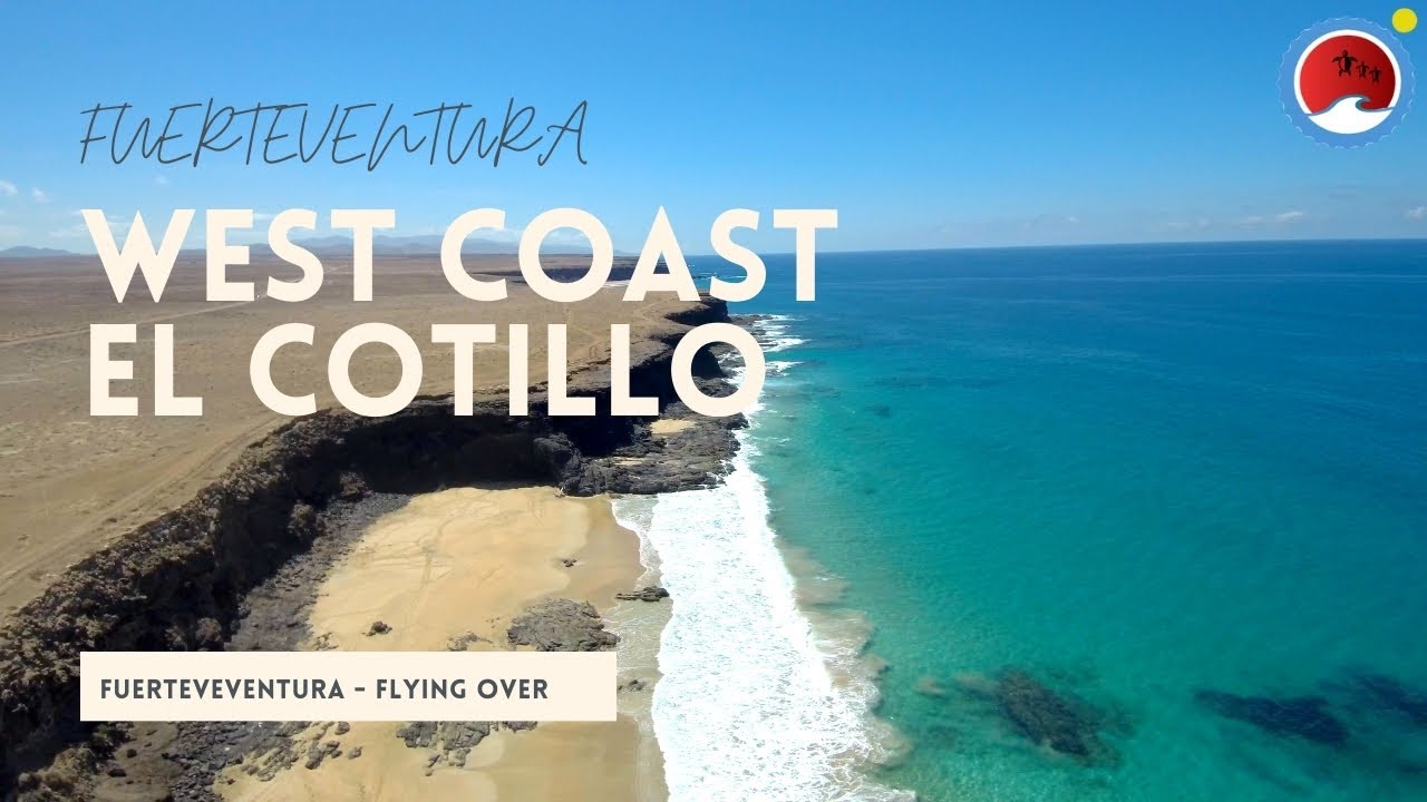 Flying over West Cost El Cotillo Fuerteventura 4K