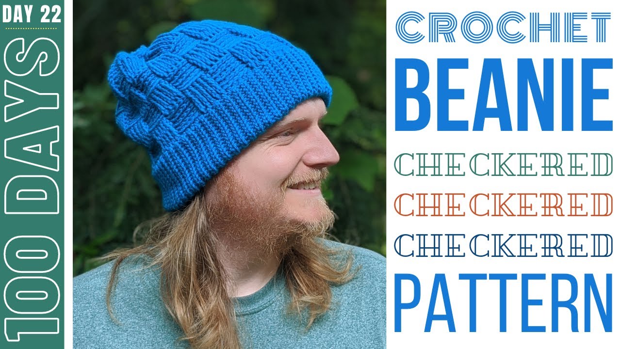 DIY Crochet Beanie - Day 22 - Checkered Beanie Pattern
