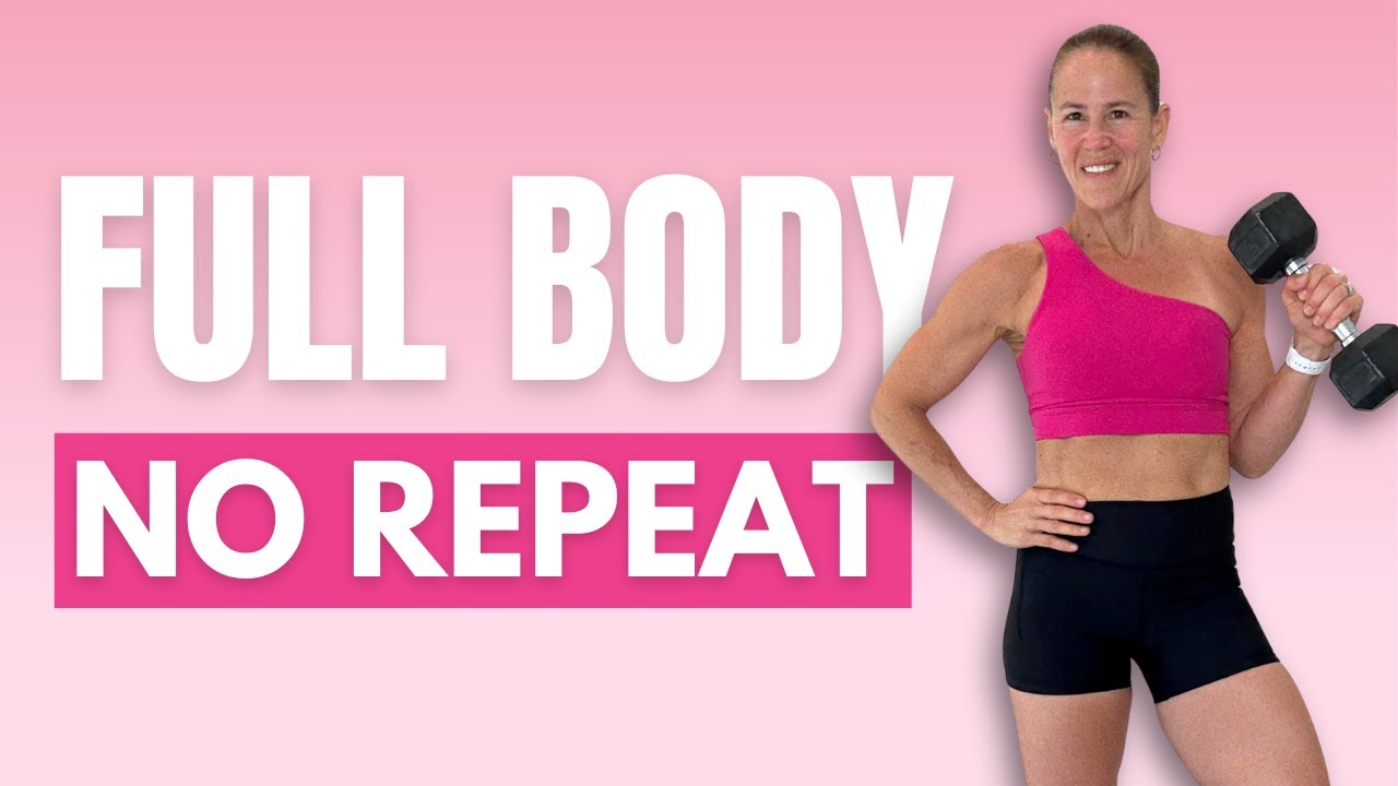 40 Min Full Body Compound Workout No Repeat Strength Training with Dumbbells