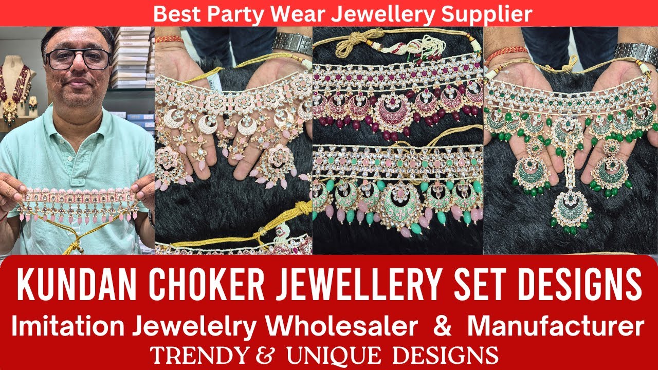 Latest Kundan Choker Jewellery Wholesale Market In Kolkata Barabazar || Kundan Jewellery Wholesaler