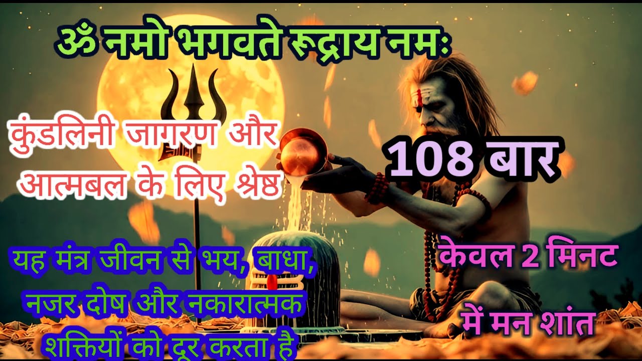 महादेव भक्तों के लिए अमृत समान मंत्र/ॐ नमो भगवते रूद्राय नमः108 बार/ mahadev beej mantra/ 