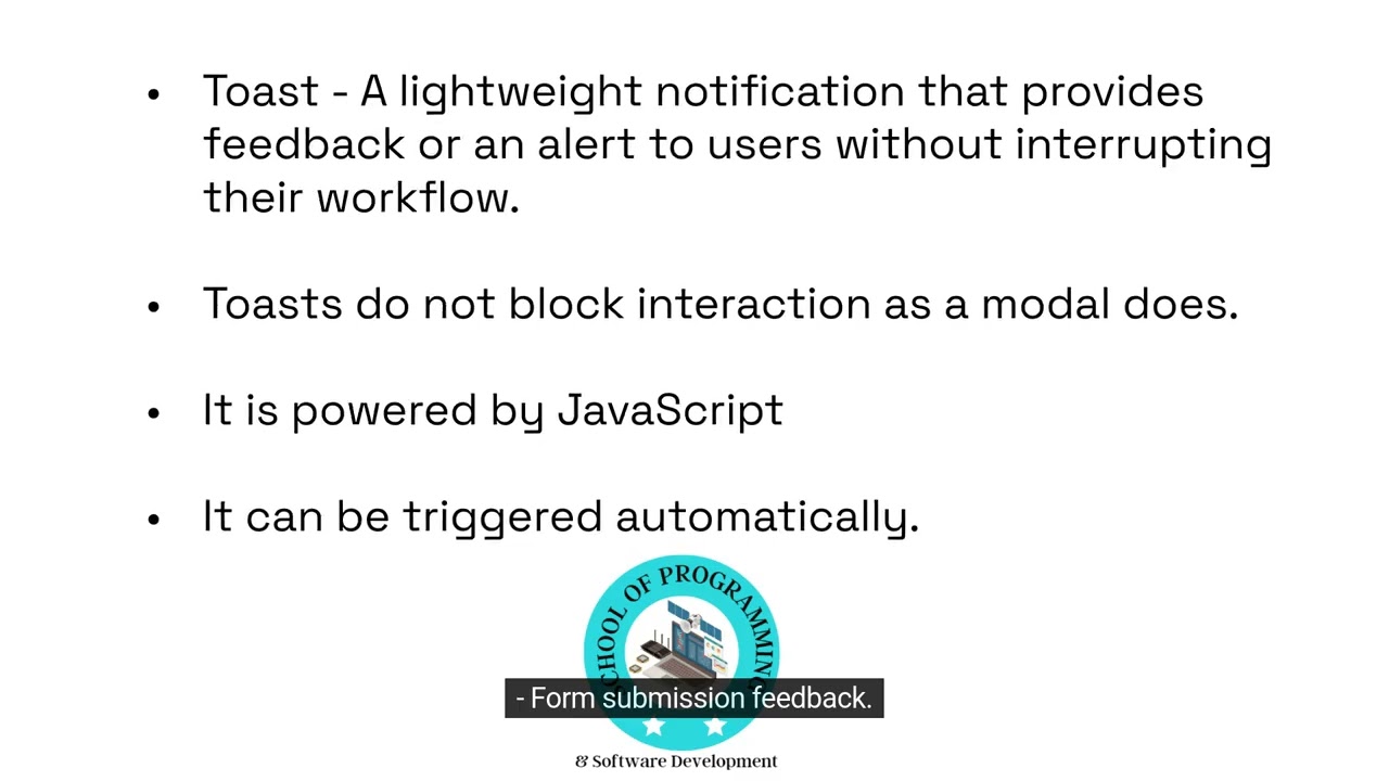 Implementing Toast Notifications in Bootstrap 5 (Week 6 - Lesson 3)