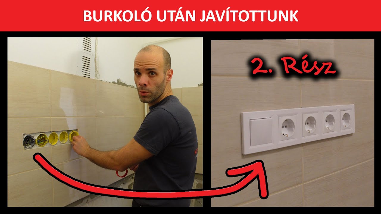 Burkoló után javítottuk a hibákat.  Szerelvény kiemelő gyűrű használata
