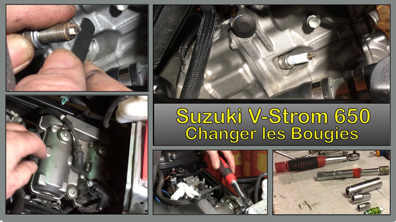 Changement ou contrôle des bougies Suzuki V-Strom 650 Subtitle All Language