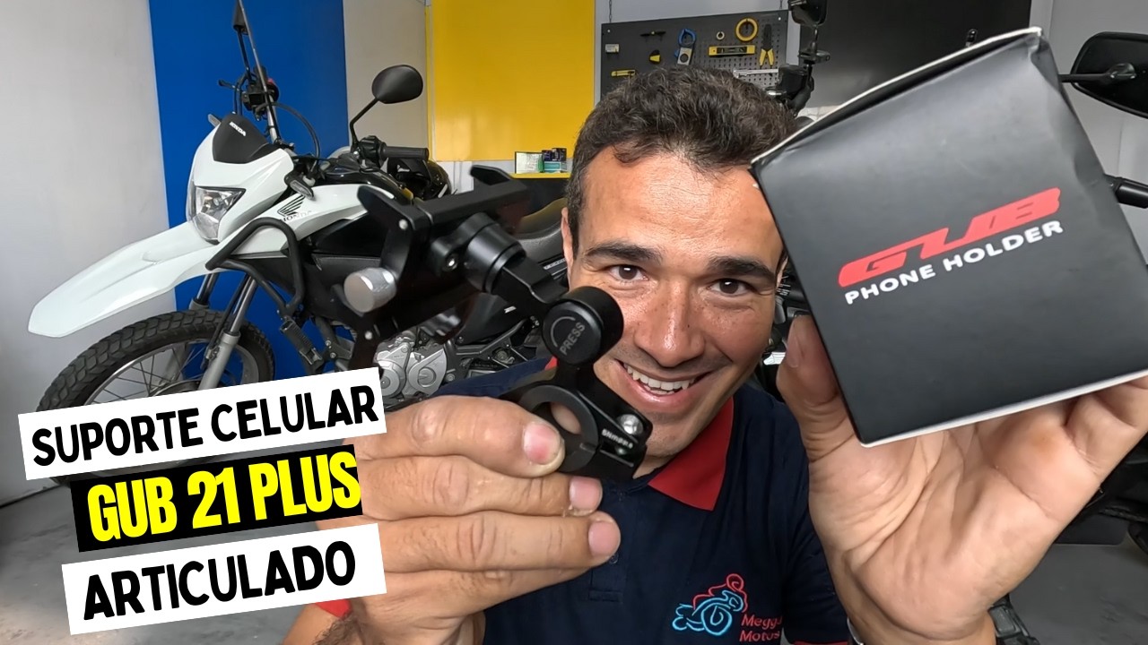 SUPORTE ARTICULADO EM ALUMINIO PARA MOTOS GUB 21 PLUS