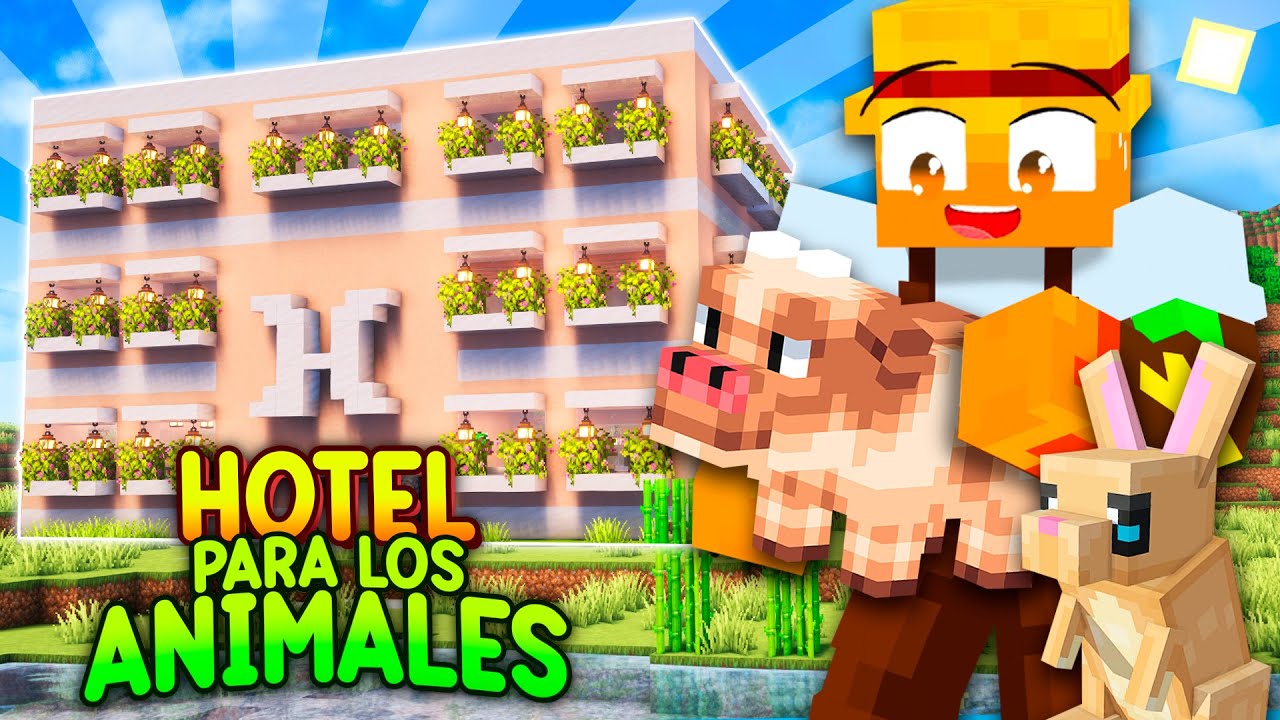 Construí un MEGA HOTEL con TODOS los ANIMALES de MINECRAFT 🐮🐷