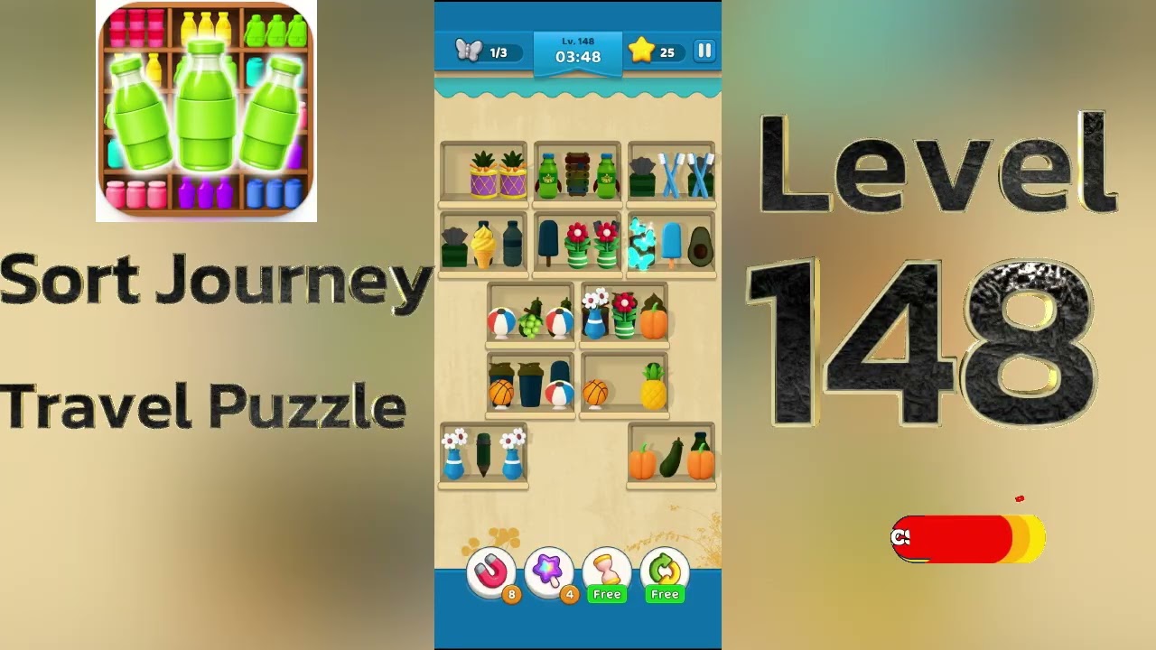 Sort Journey Travel Puzzle Level 148 Walkthrough 🧩✈️ | Relaxing Travel Sorting Game | Go Answer