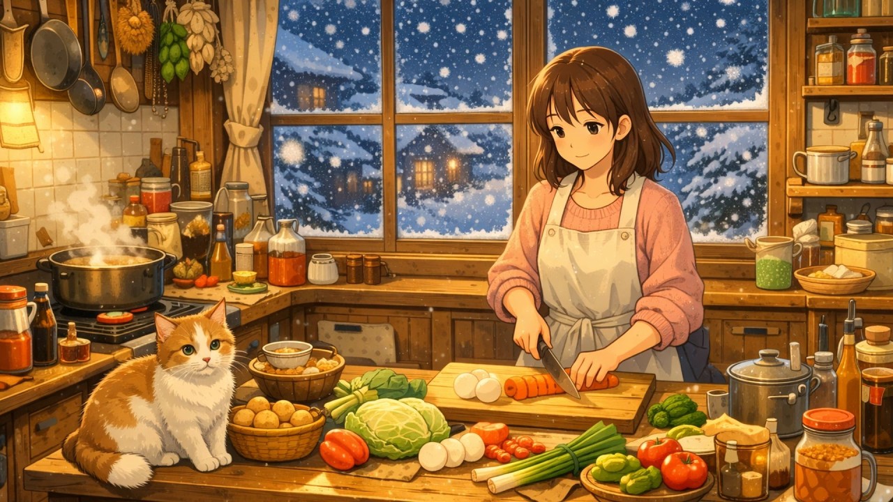 Living in a Ghibli-Style Winter ❄️ | Cozy Anime Girl & Snowy Silence #cozyanime #cozylife