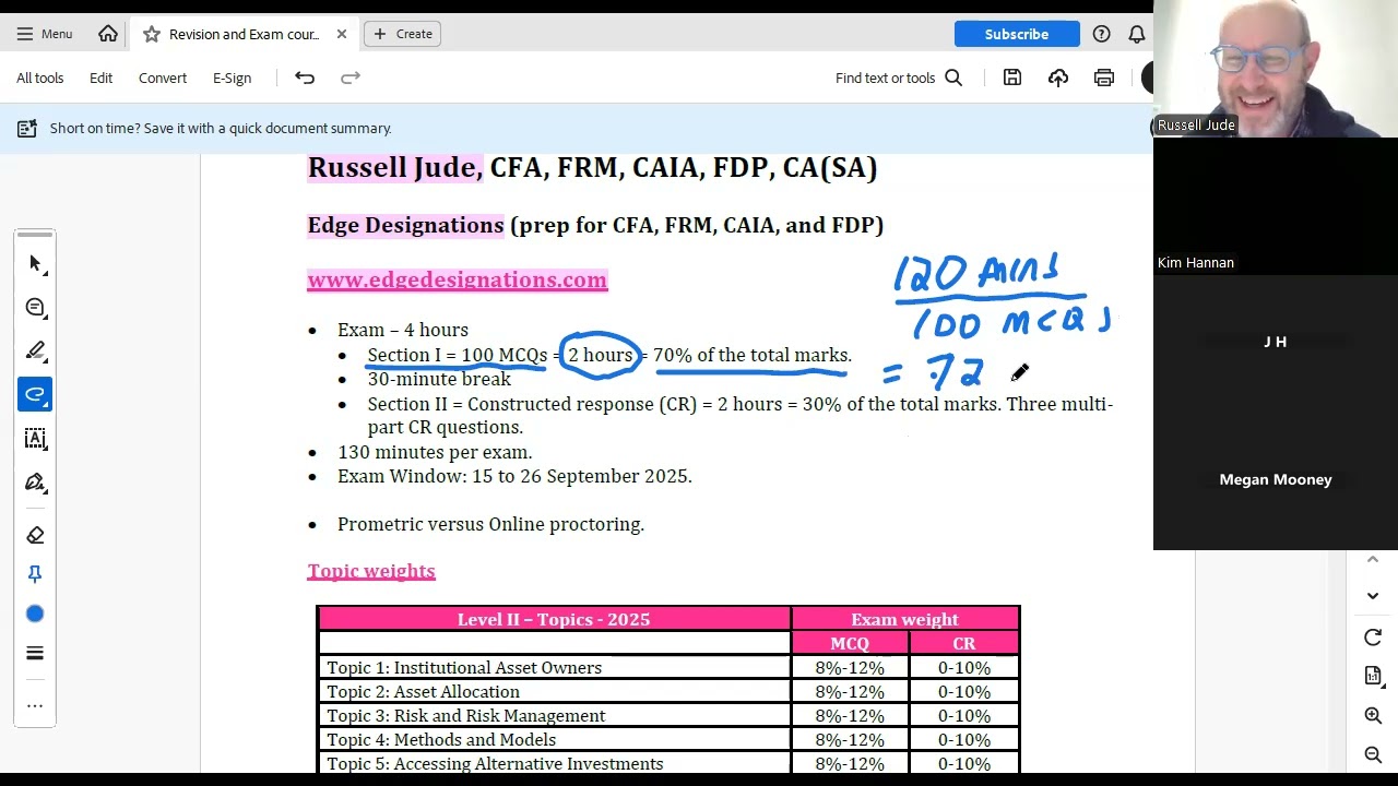 CAIA L2 - 10 August 2025 - Exam Strategy
