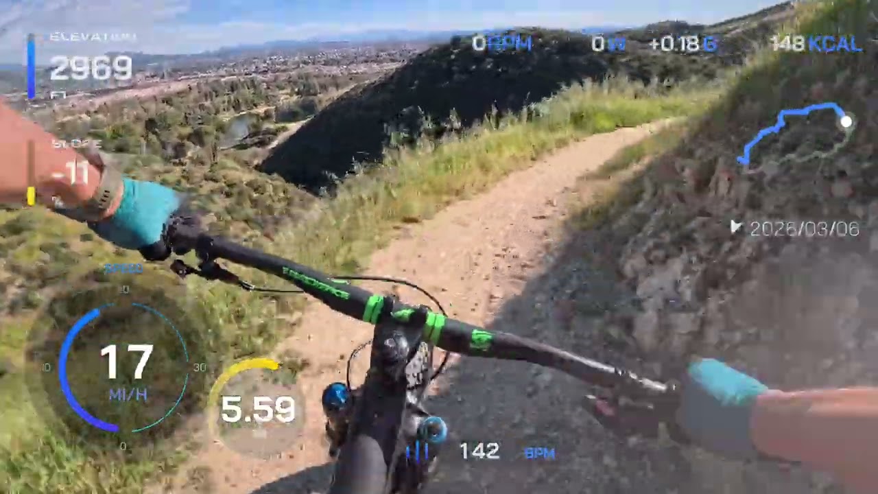Yucaipa regional DH trail.  Full pull POV insta 360 ultra.
