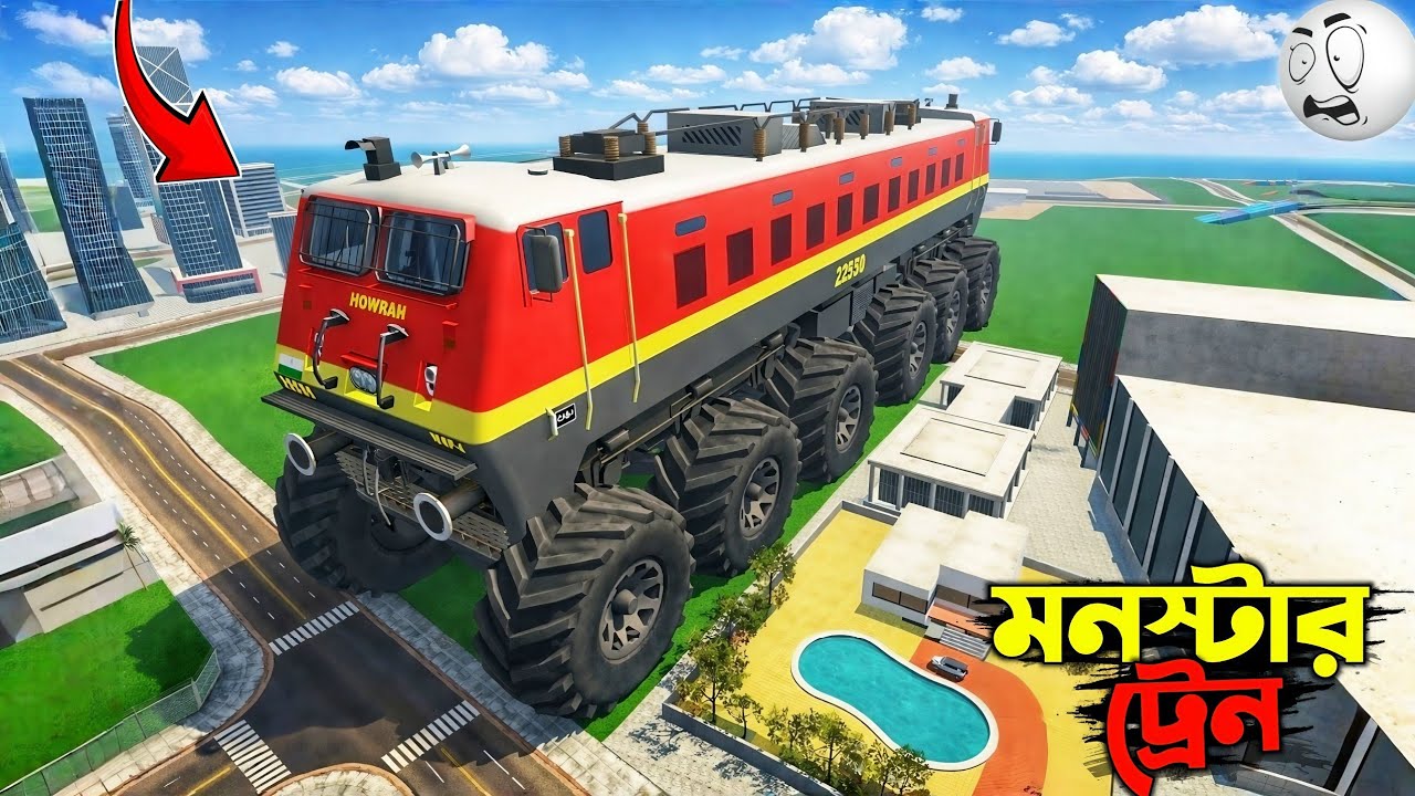 Franklin বানালো Monster Train 🚂😍 | Franklin Made Monster Train in Indian Bike Driving 3D | GTA 5 !!!