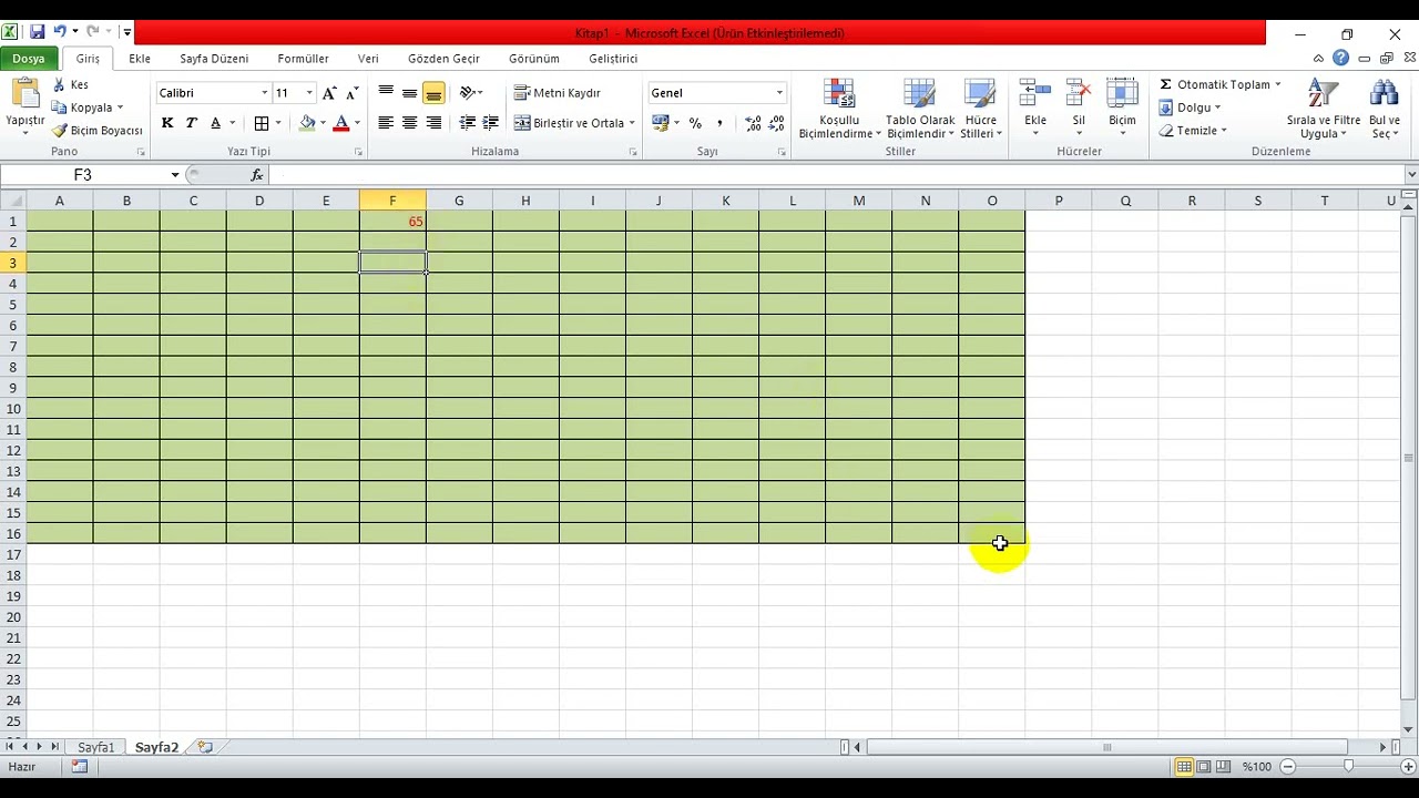 Excel - Hücrelere Ad Verme