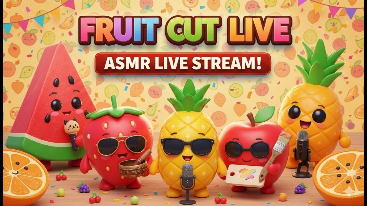ASMR Night Fruit Cutting Live — Deep Sleep Slicing Sounds (No Talking)