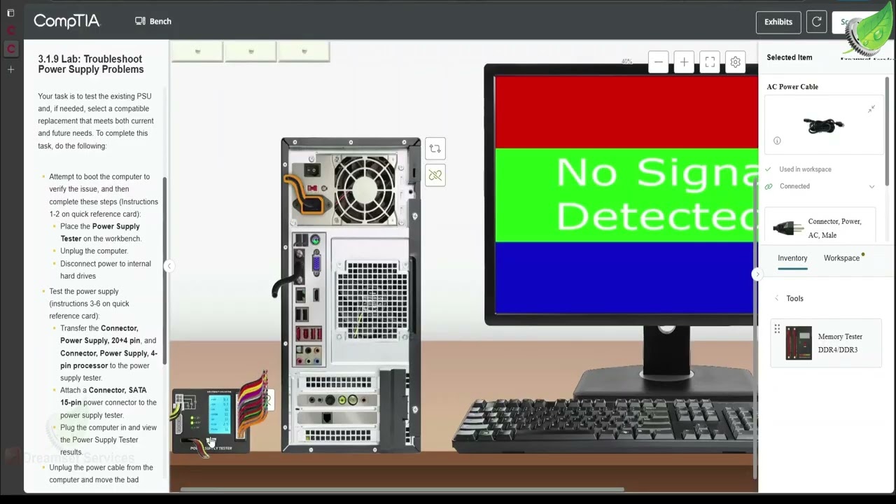 3.1.9 Lab Troubleshoot Power Supply Problems testout