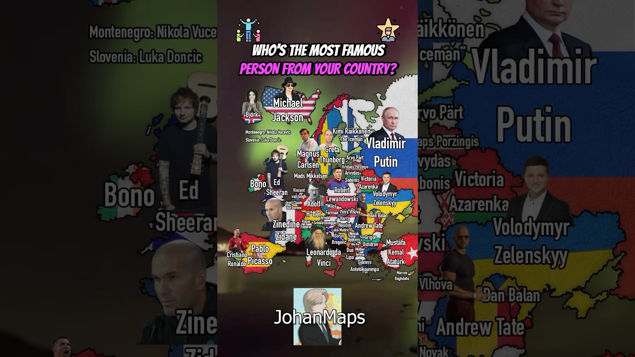 Who's the most famous person from your country? ⭐️ #geography #europe #map #shorts
