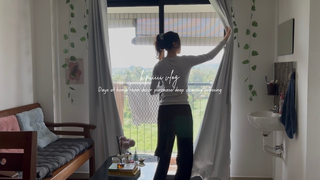 Days at home:room decor purchases/deep cleaning/unboxing 📦etc.    #aestheticvlog 